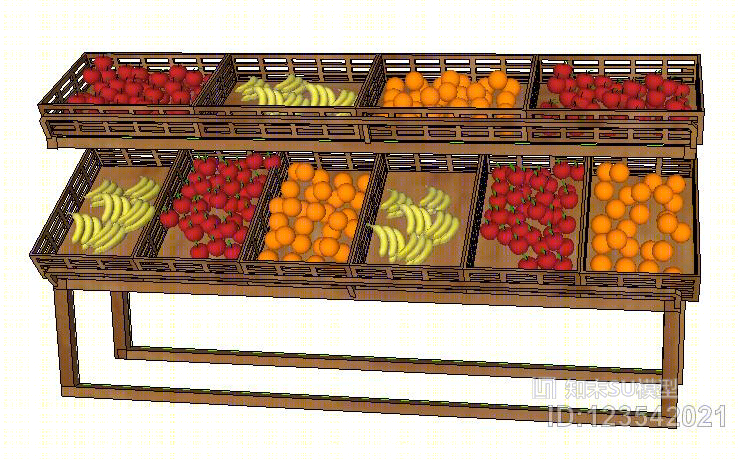 蔬菜水果商场展架SU模型下载【ID:123542021】