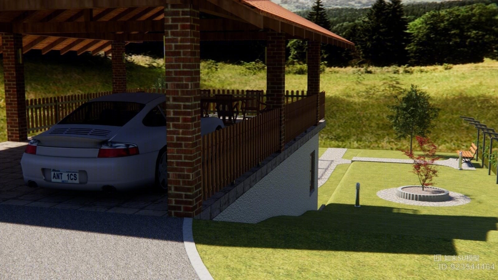 葡萄酒窖小木屋模型SU模型下载【ID:923544464】