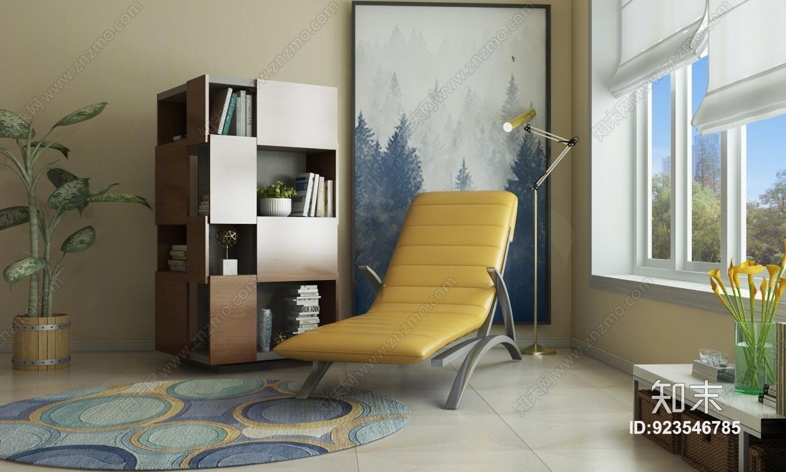 现代躺椅3D模型下载【ID:923546785】