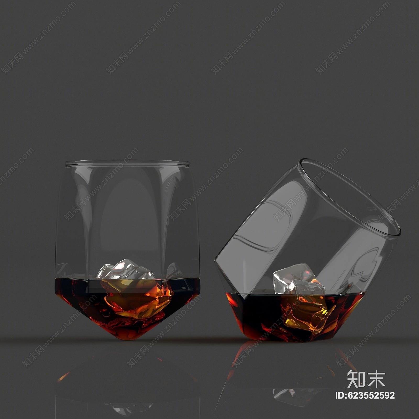 现代酒杯饰品模型3D模型下载【ID:623552592】