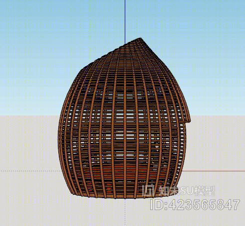 中式鸟笼型景观座椅SU模型下载【ID:423565847】
