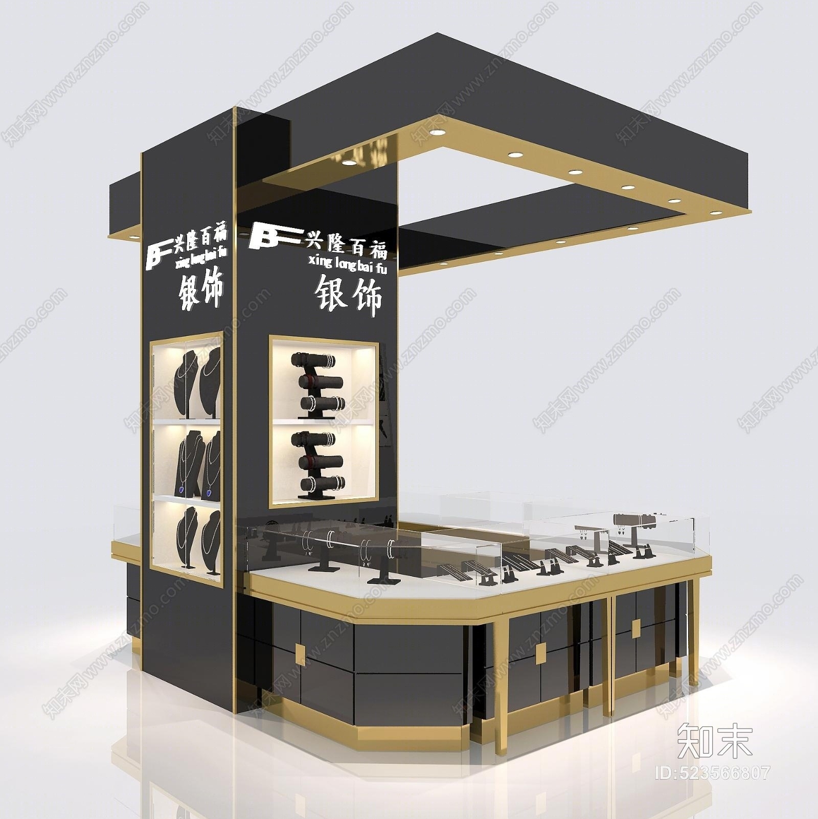 现代商场珠宝店铺3D模型下载【ID:523566807】