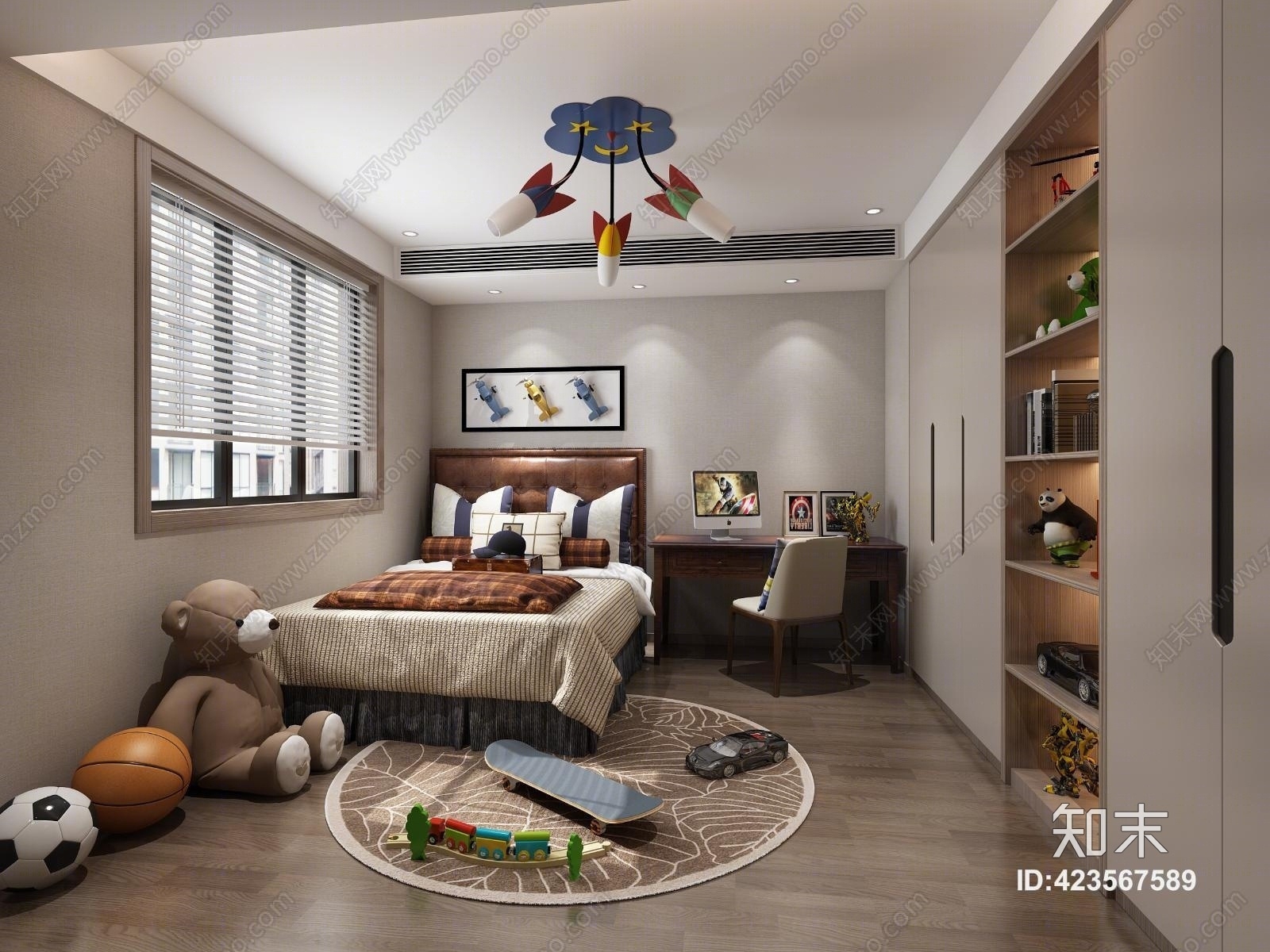 现代儿童房间3D模型下载【ID:423567589】