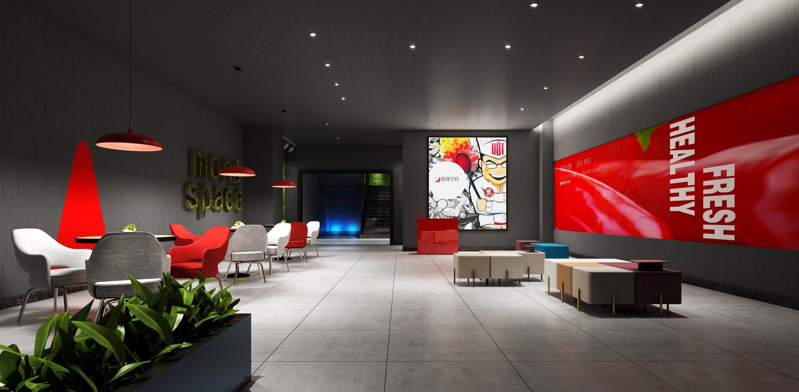 工业风餐厅3D模型下载【ID:323658163】