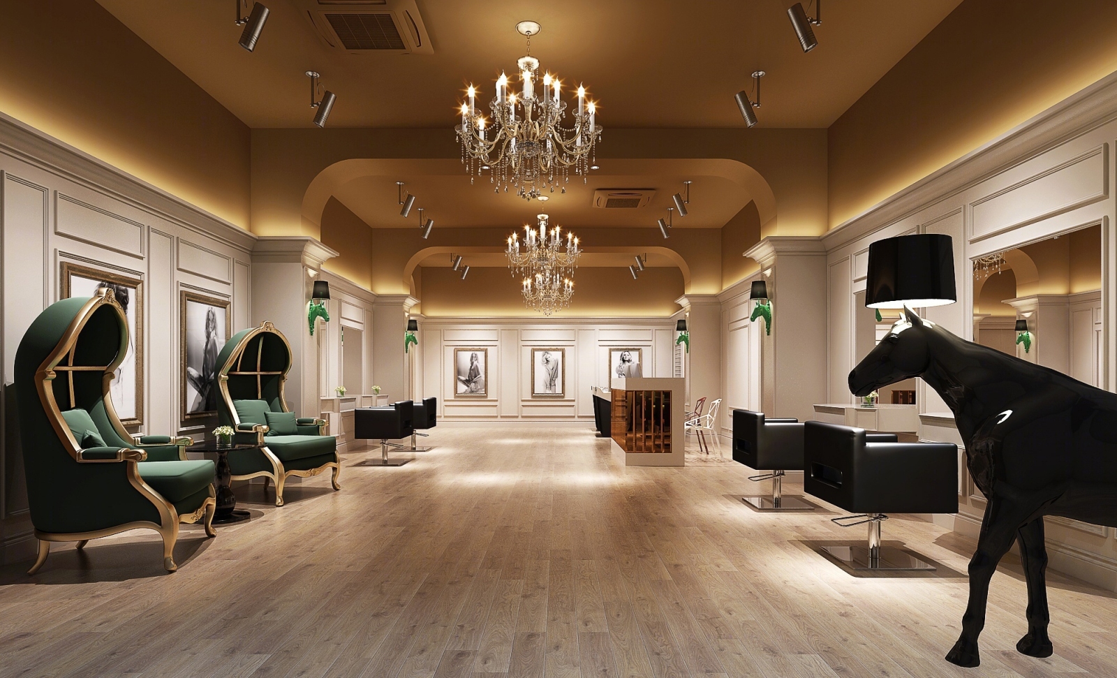 欧式理发店3D模型下载【ID:923660771】