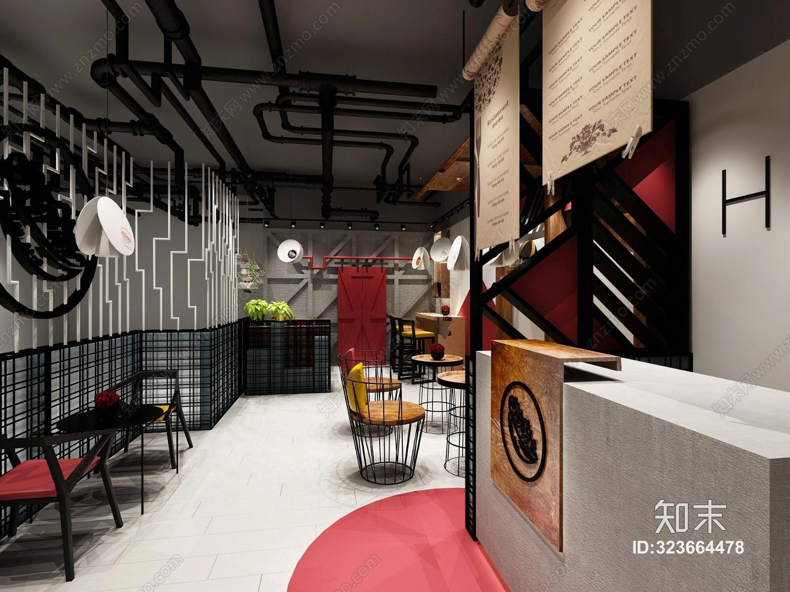 餐饮店面饭馆3D模型下载【ID:323664478】