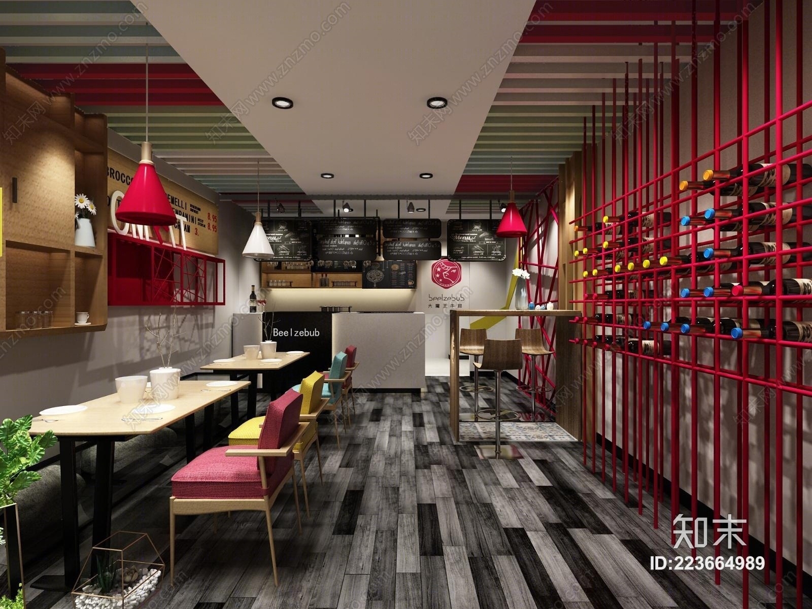 餐厅店面3D模型下载【ID:223664989】