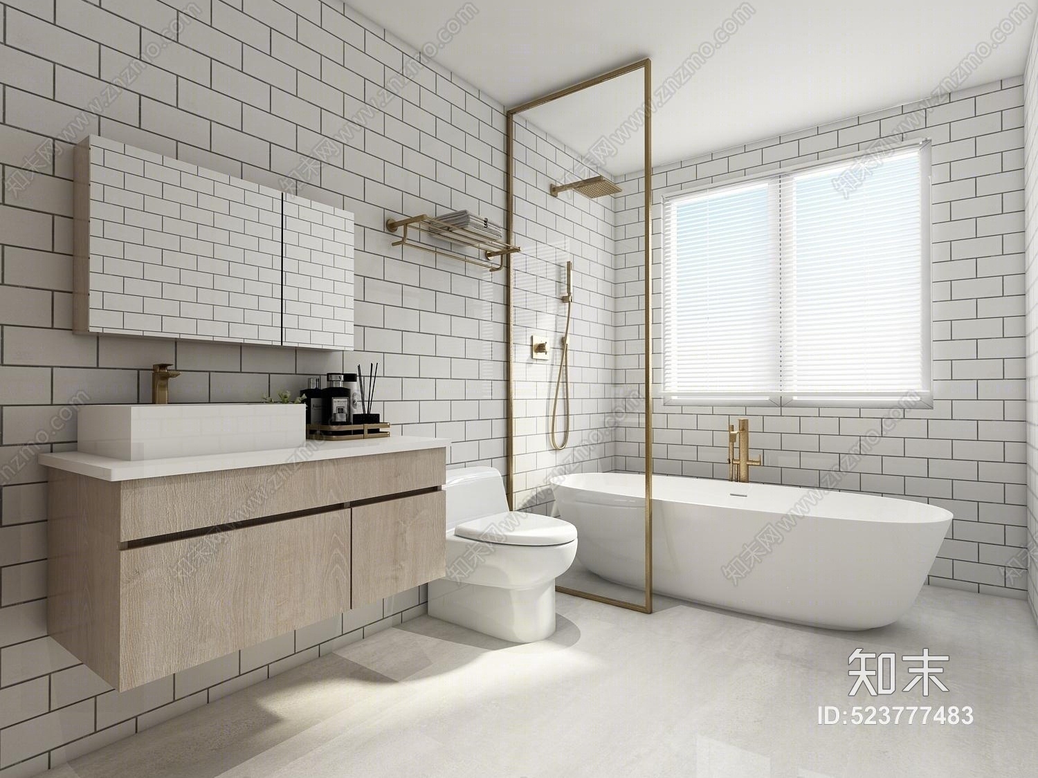 现代北欧卫生间3D模型下载【ID:523777483】