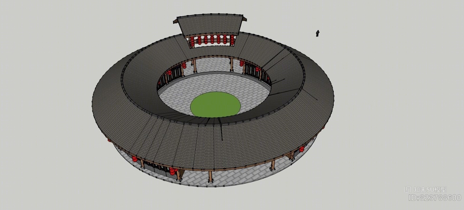 客家建筑SU模型下载【ID:823788600】