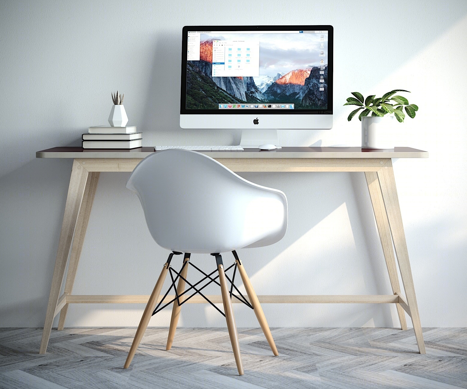 北欧电脑桌3d模型下载