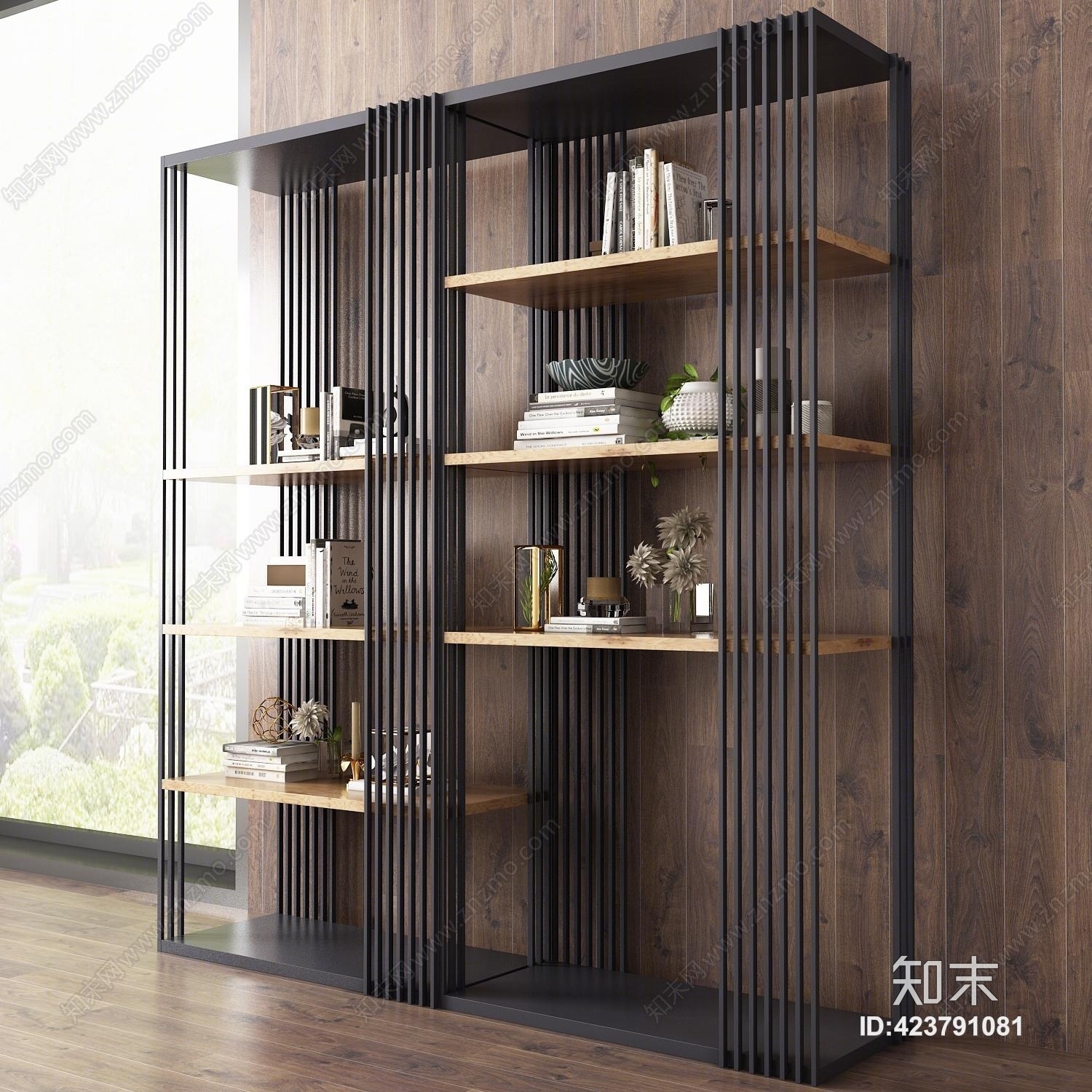 现代书架饰品模型3D模型下载【ID:423791081】