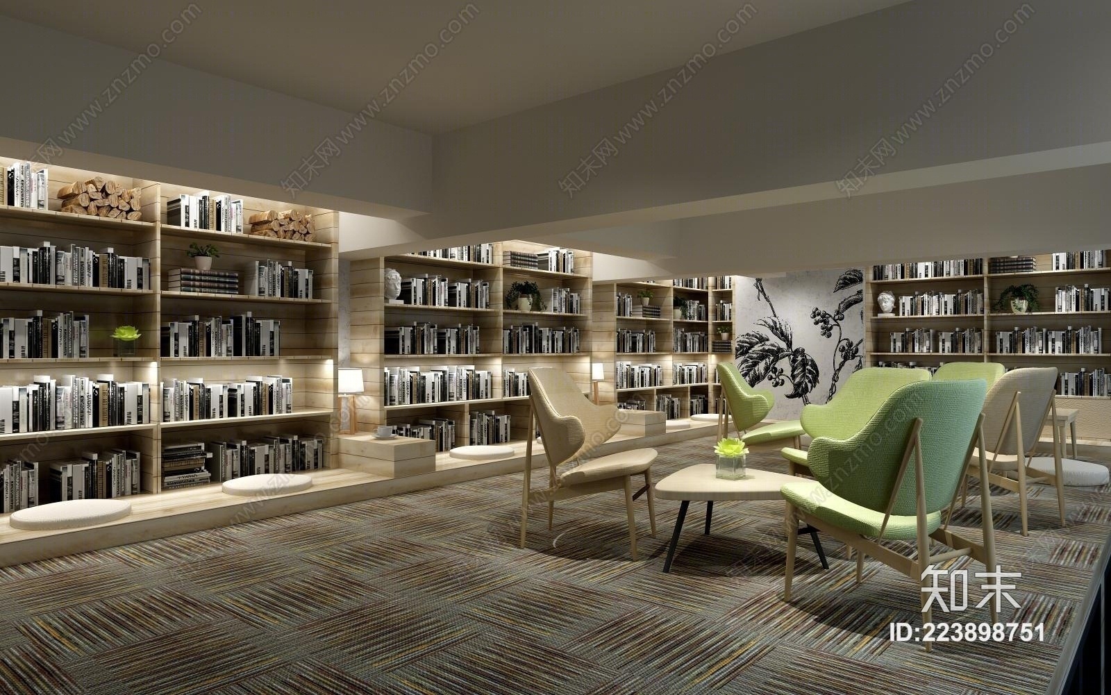 现代书吧3D模型下载【ID:223898751】