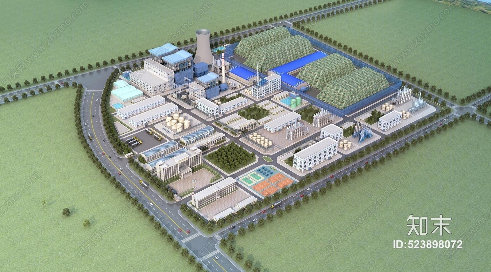 化工厂3D模型下载【ID:523898072】