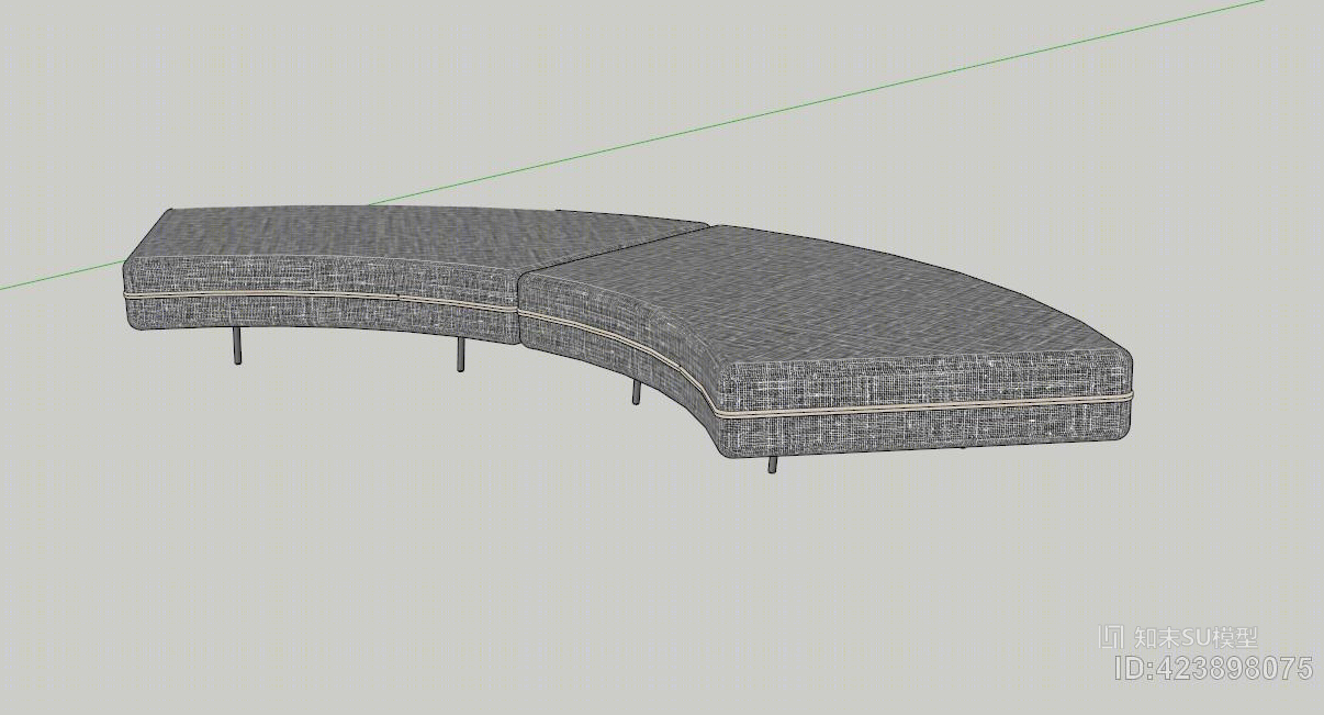弧形沙发SU模型下载【ID:423898075】