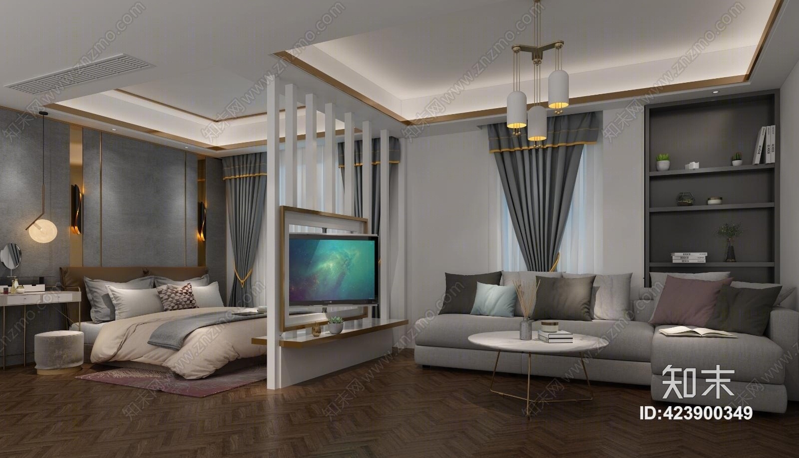 现代旋转电视3D模型下载【ID:423900349】