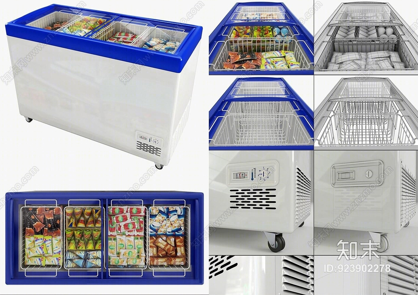 现代冰箱冰柜3D模型下载【ID:923902278】