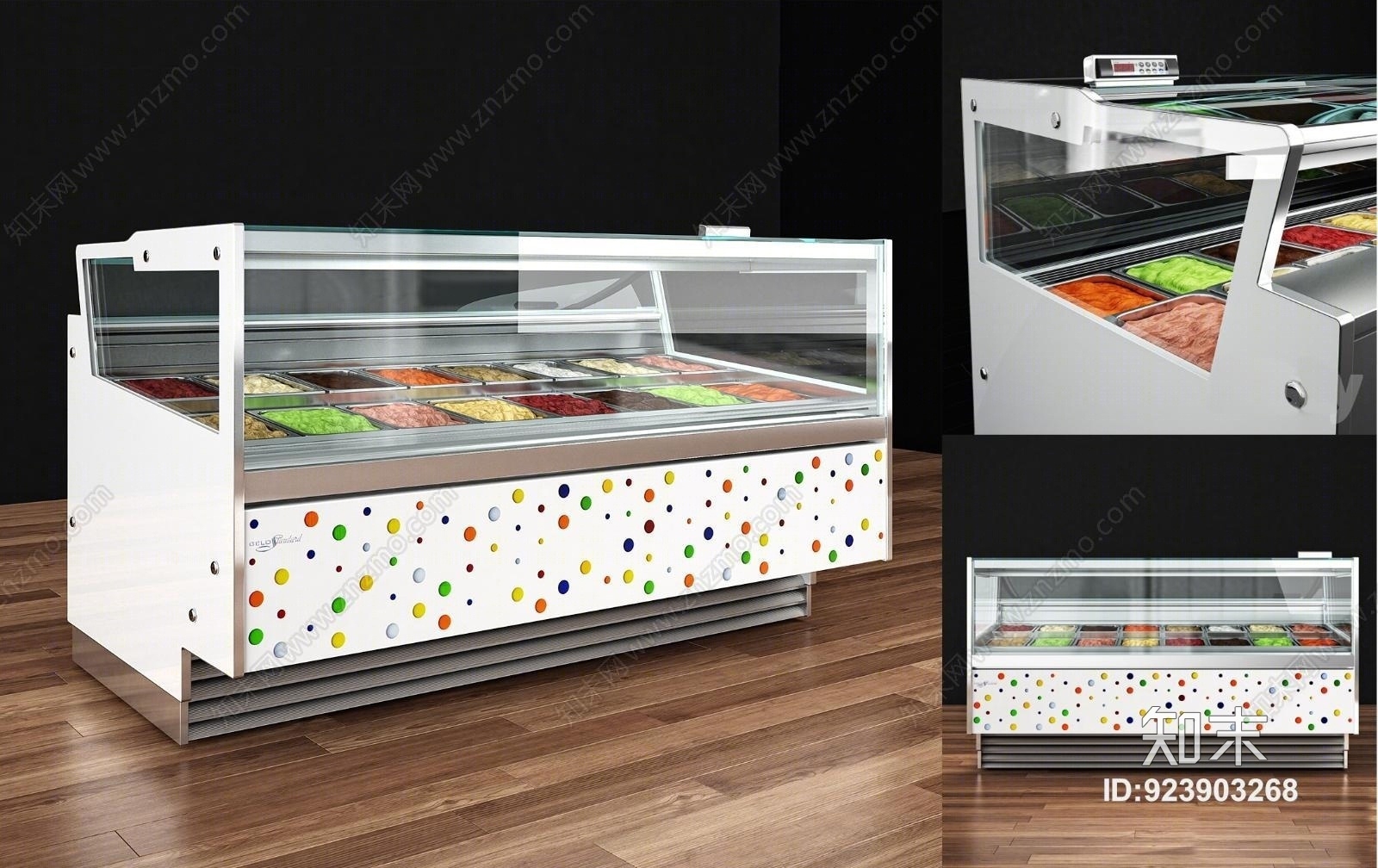 现代超市货架货柜3D模型下载【ID:923903268】