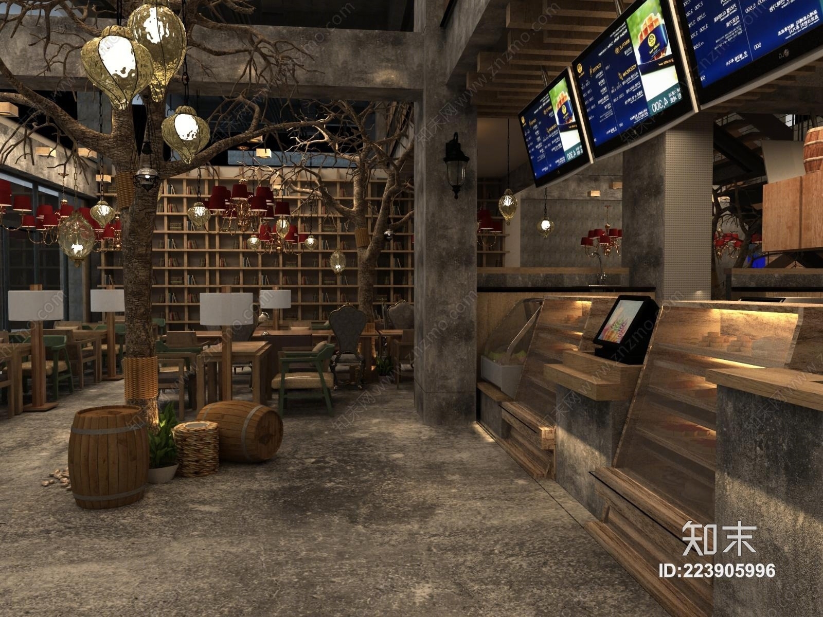 工业风咖啡馆3D模型下载【ID:223905996】