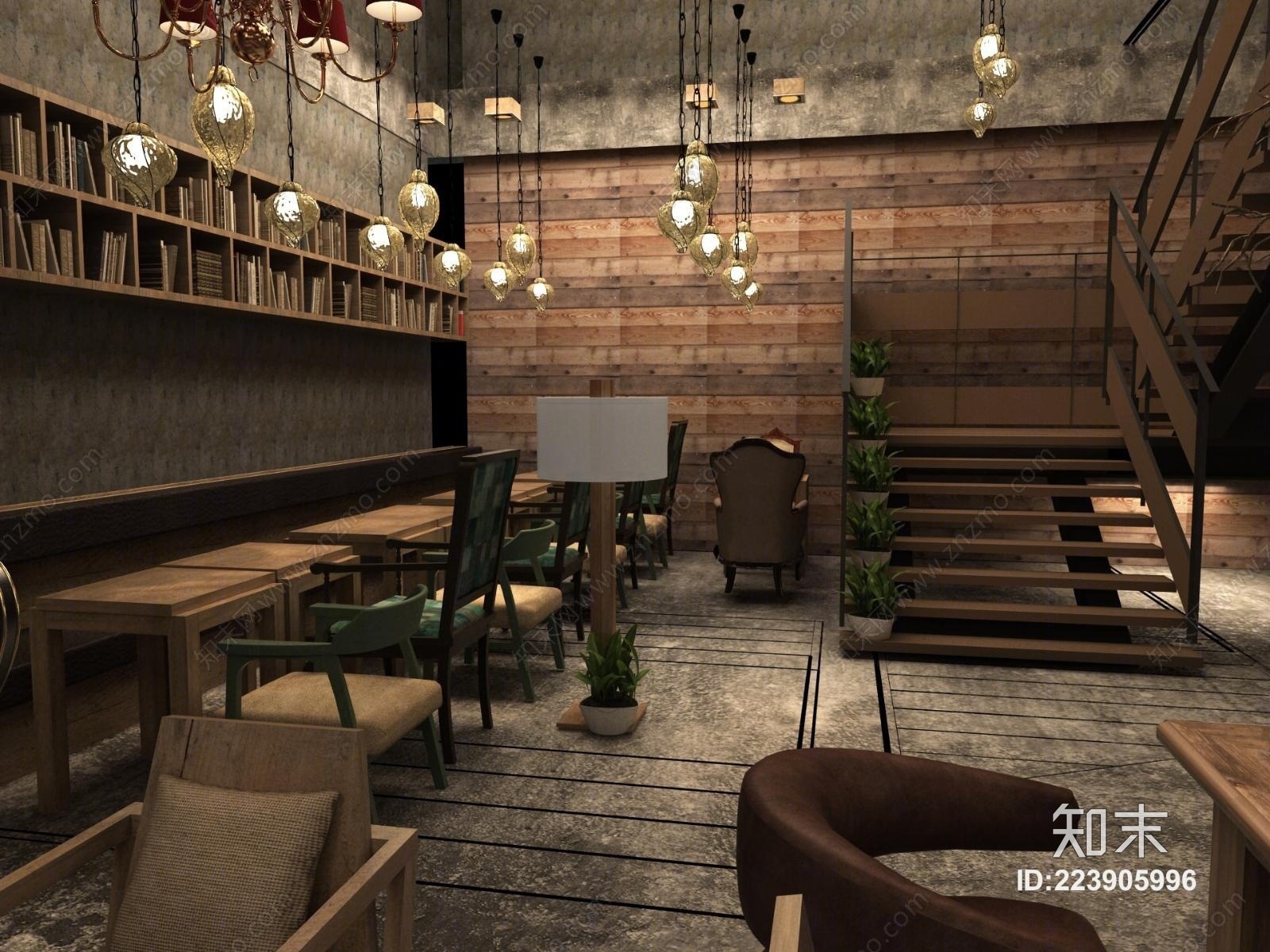 工业风咖啡馆3D模型下载【ID:223905996】