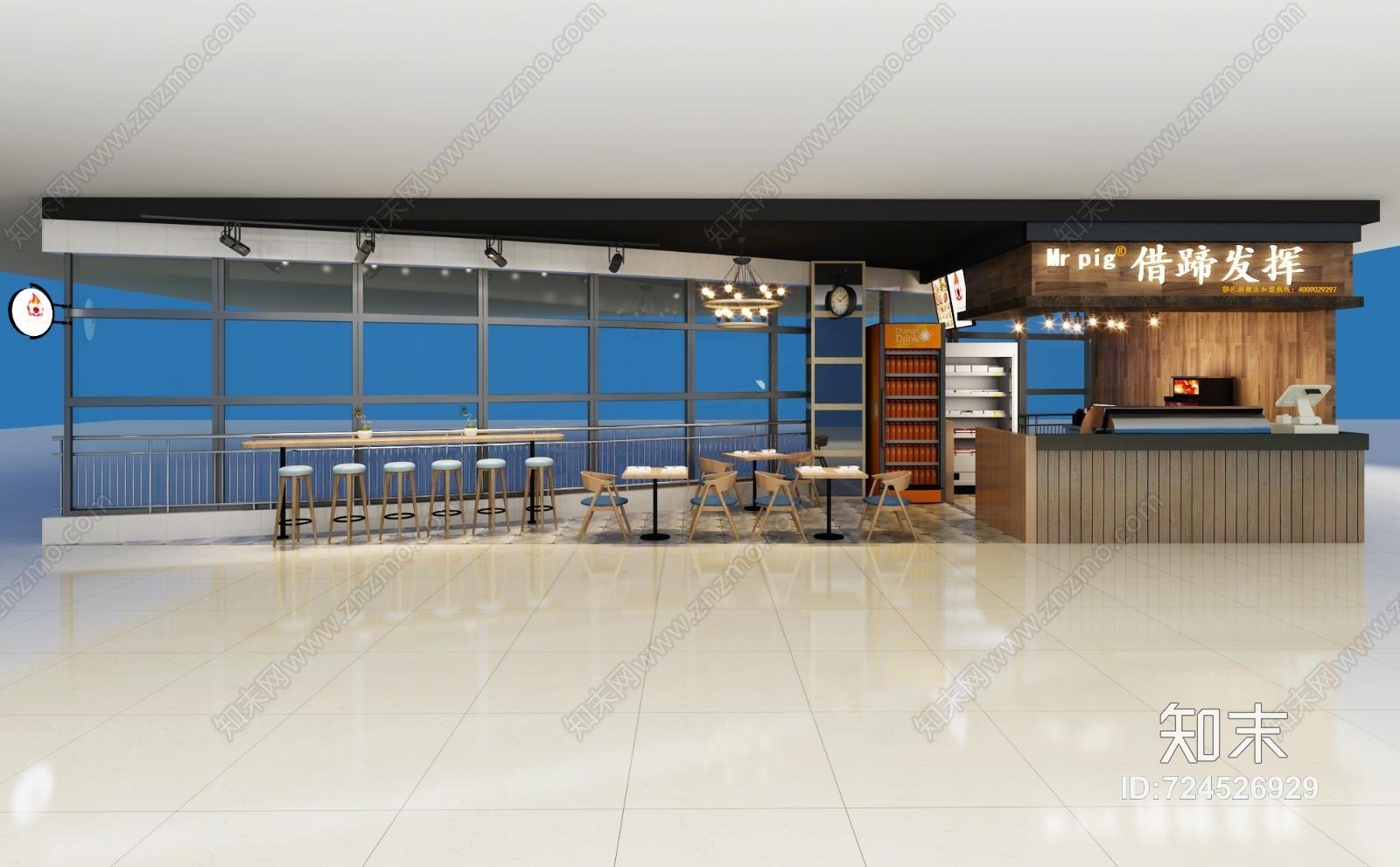 工业风烧烤店3D模型下载【ID:724526929】