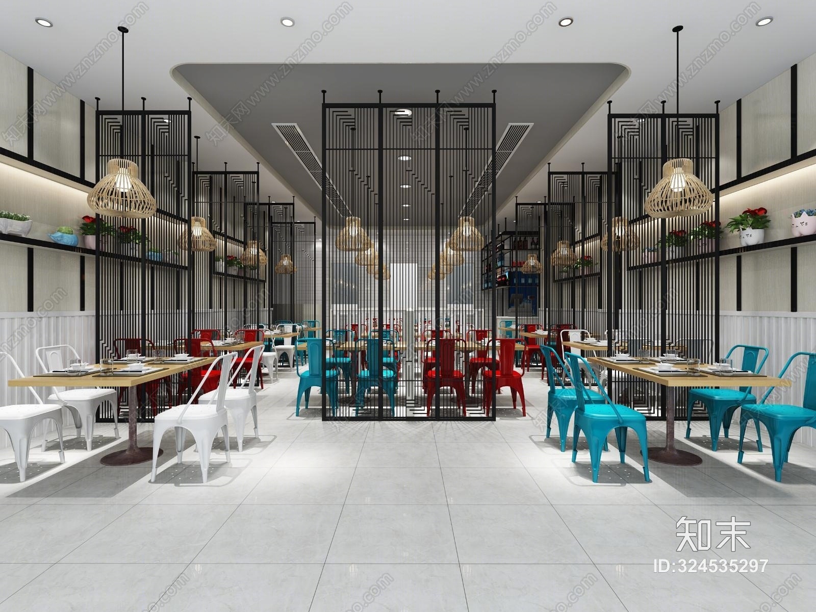现代烧烤店休闲娱乐3D模型下载【ID:324535297】
