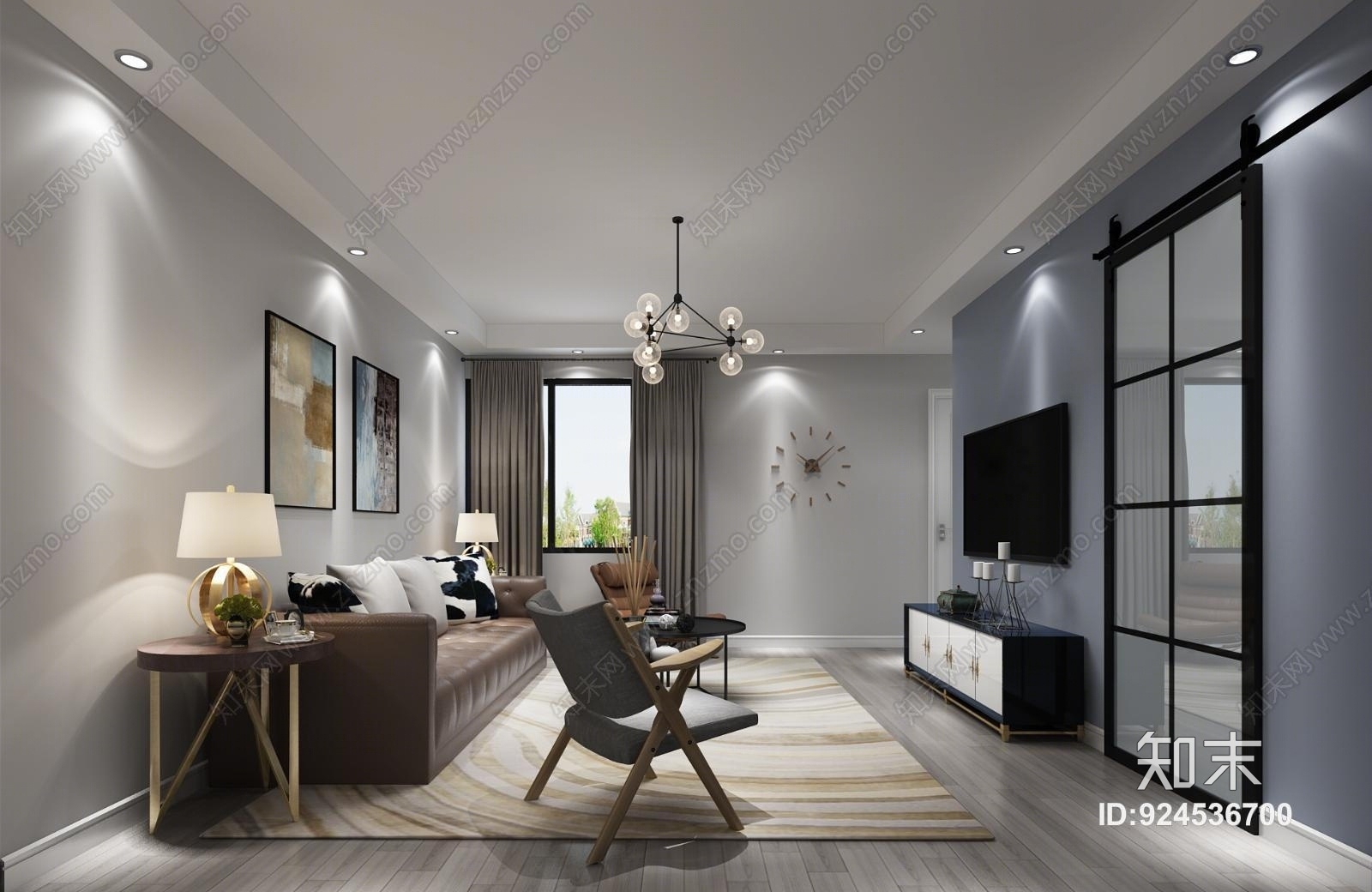 现代客餐厅3D模型下载【ID:924536700】