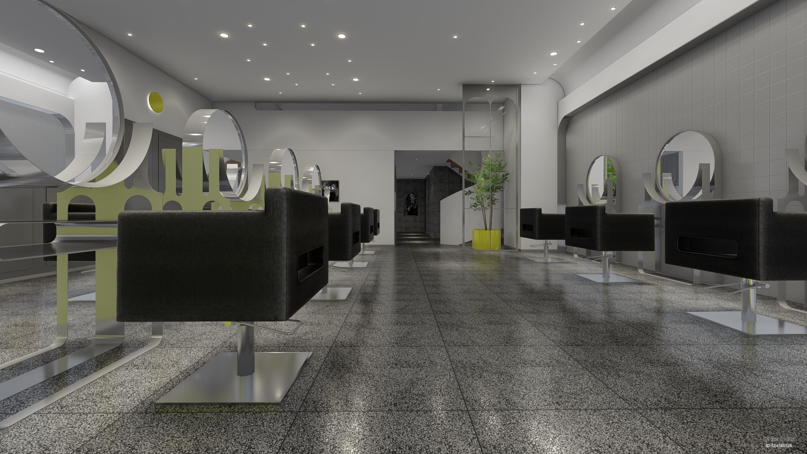 美发店SU模型下载【ID:524560326】