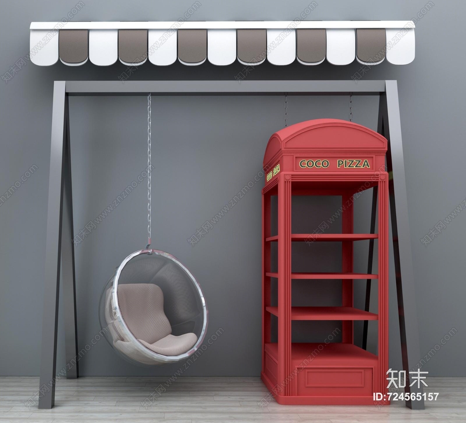 现代亚克力吊椅3D模型下载【ID:724565157】