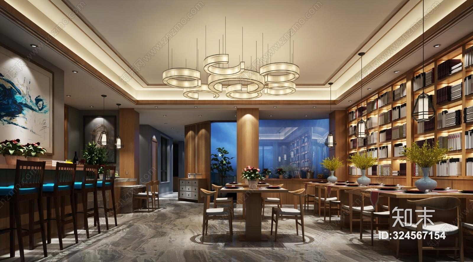 现代餐厅3D模型下载【ID:324567154】