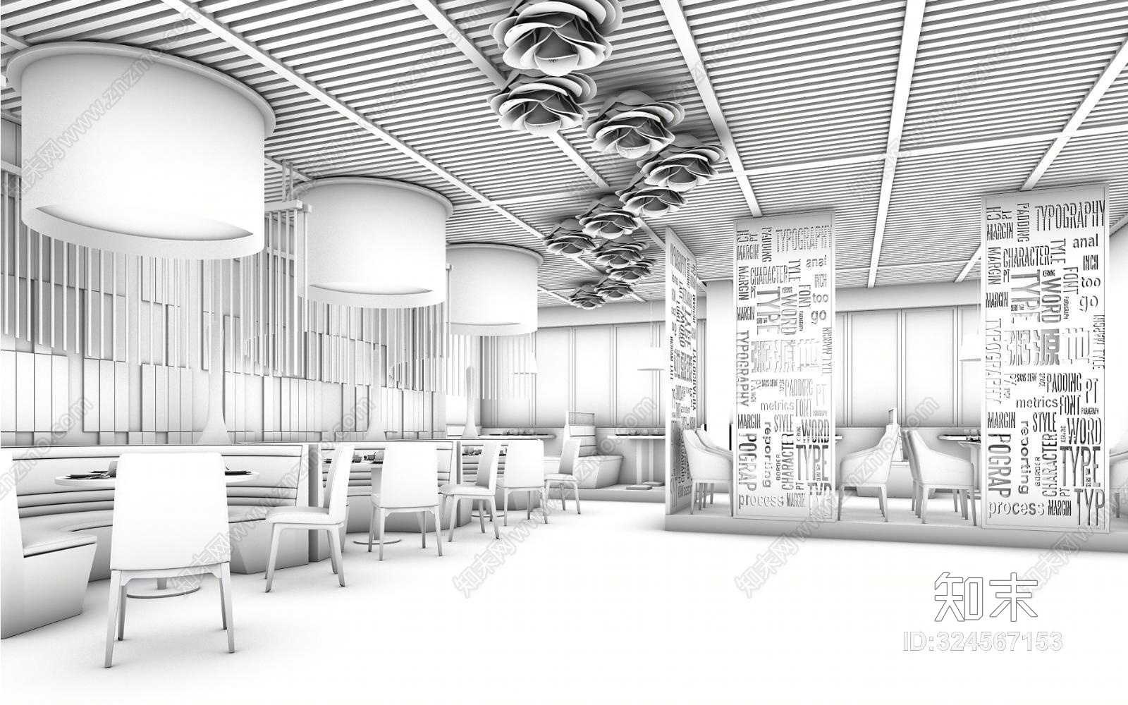现代餐厅3D模型下载【ID:324567153】