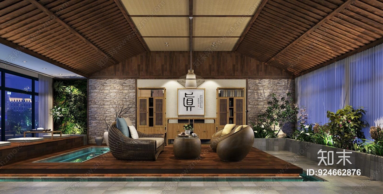 楼顶花园3D模型下载【ID:924662876】