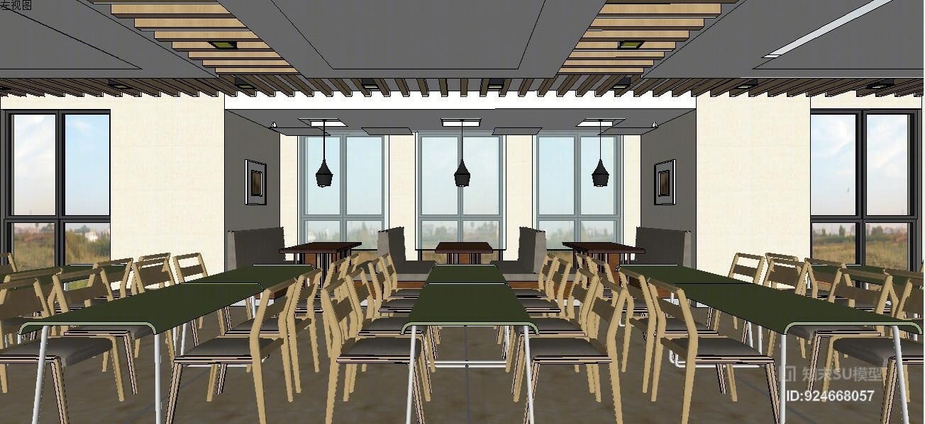 餐厅SU模型下载【ID:924668057】