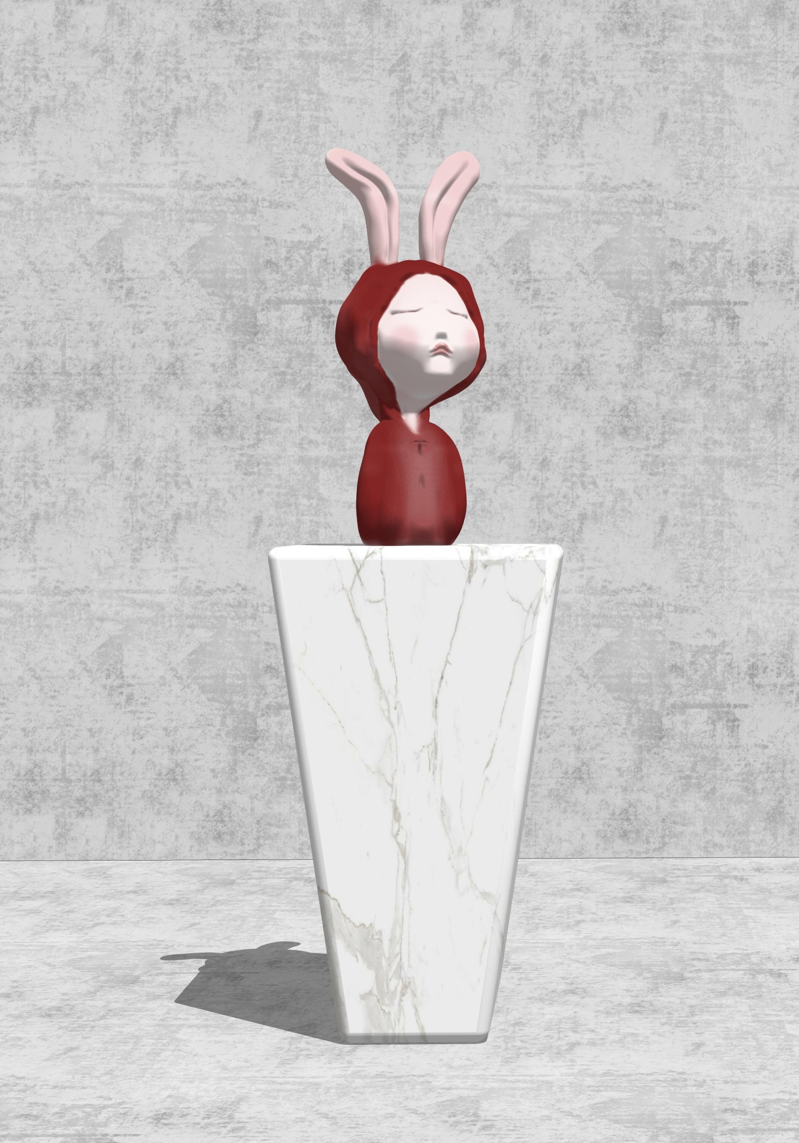 天使兔女郎艺术品摆件SU模型下载【ID:924673757】