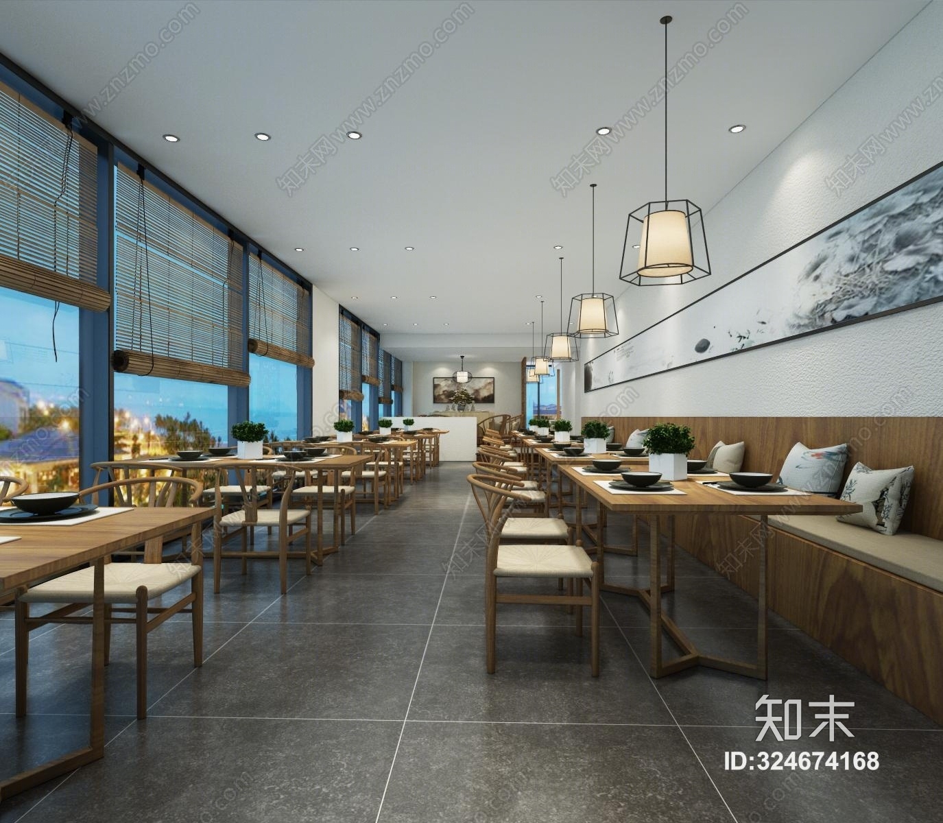 现代餐厅3D模型下载【ID:324674168】