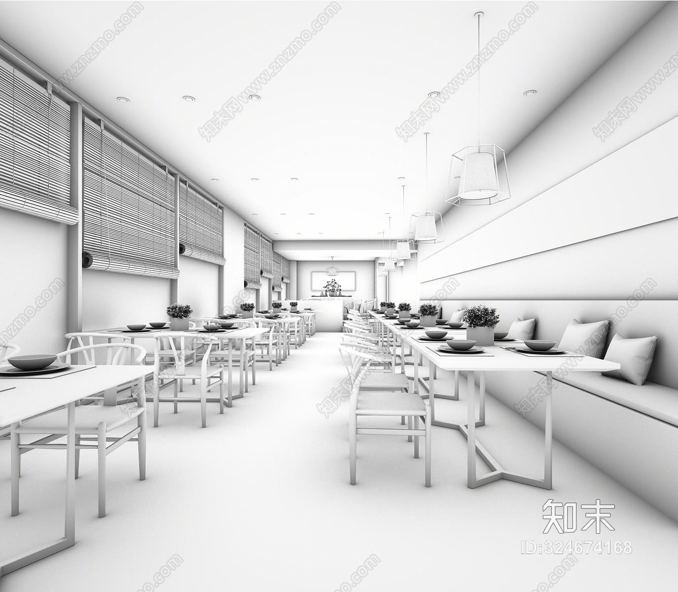 现代餐厅3D模型下载【ID:324674168】