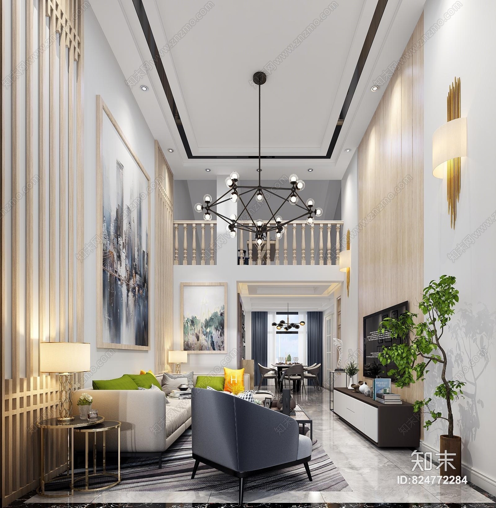 现代装饰品3D模型下载【ID:824772284】