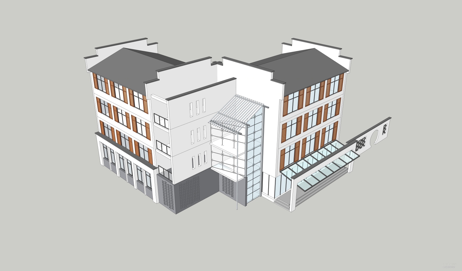 中式农村自建房SU模型下载【ID:224777347】