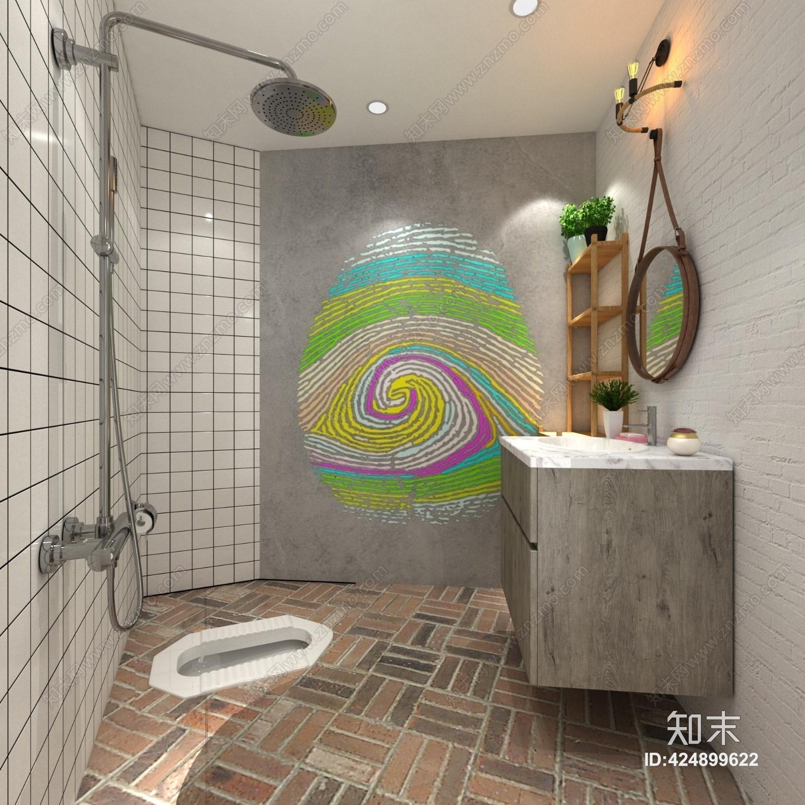 现代时尚酒店主题房宿舍风3D模型下载【ID:424899622】