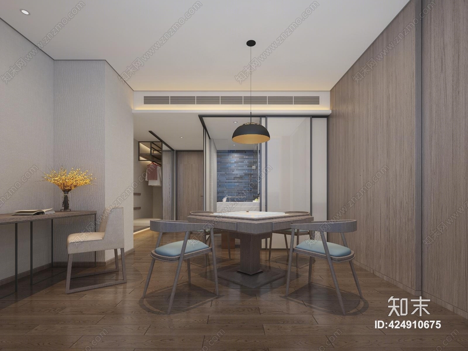 现代酒店客房3D模型下载【ID:424910675】