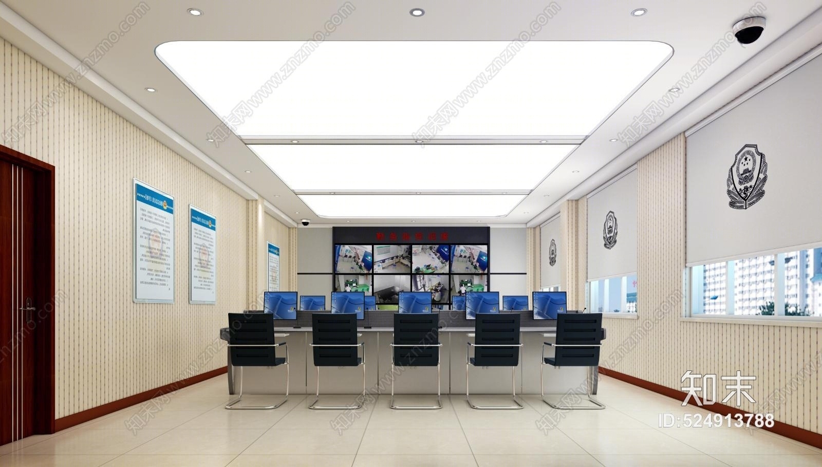 现代勤务指挥大厅3D模型下载【ID:524913788】