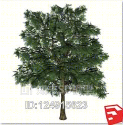 4颗三维立体大树SU模型下载【ID:124915623】