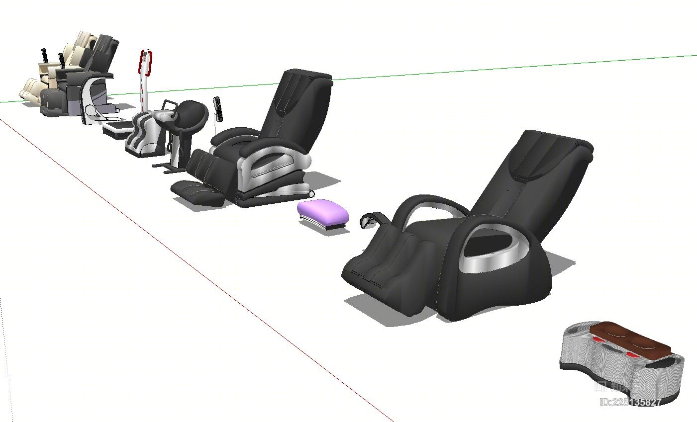 养生按摩高端按摩椅座椅SU模型下载【ID:225135827】