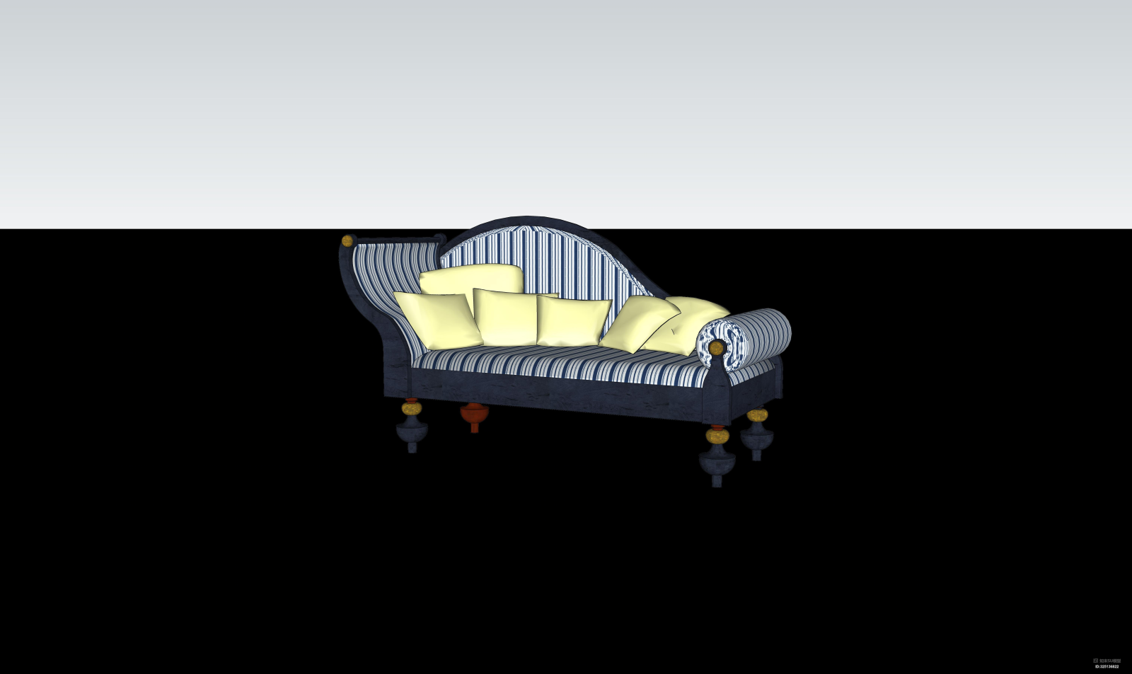 多人沙发带靠垫SU模型下载【ID:325136822】