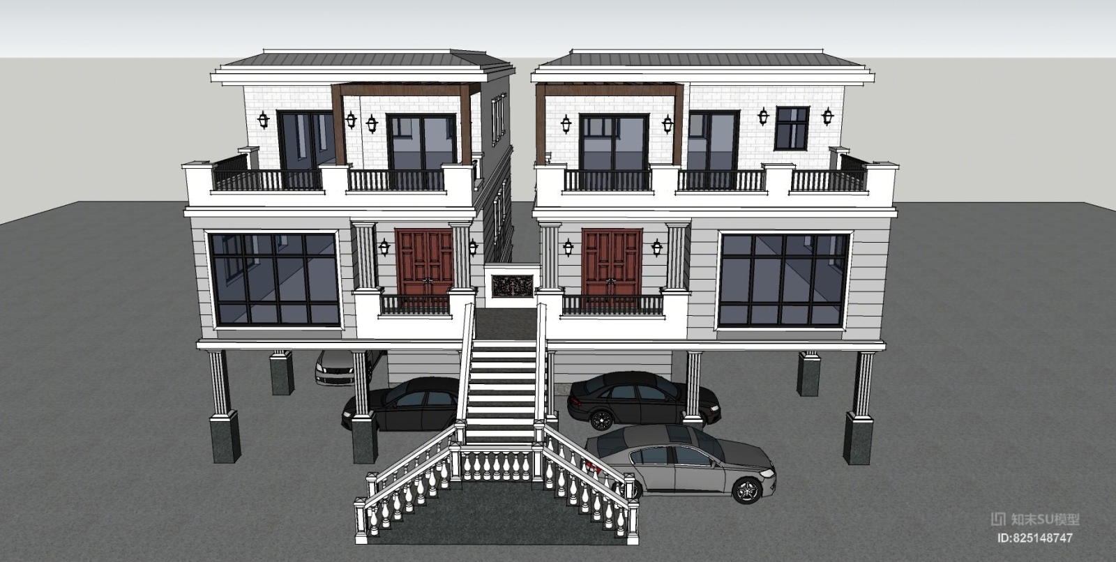 农村自建房别墅SU模型下载【ID:825148747】