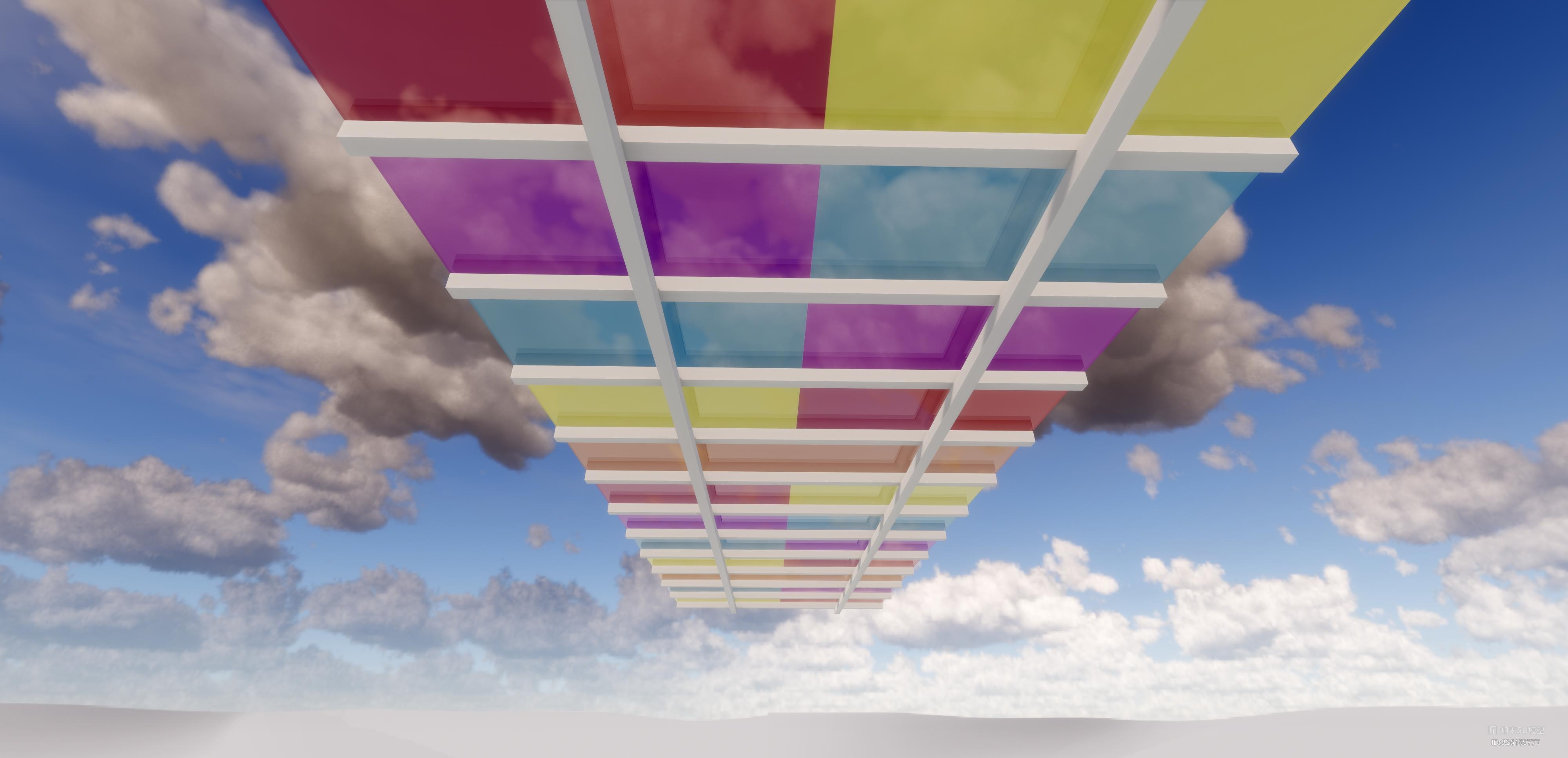 彩色玻璃顶棚 彩玻 雨棚