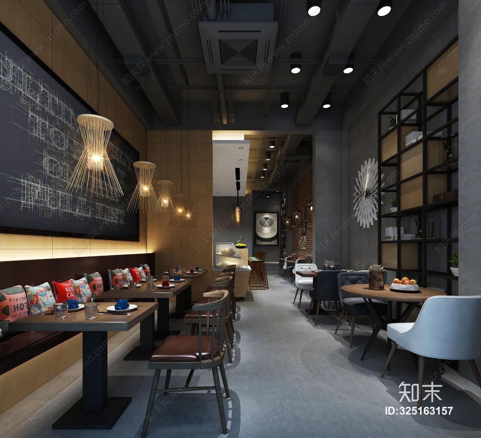 中式茶餐厅精品模型3D模型下载【ID:325163157】