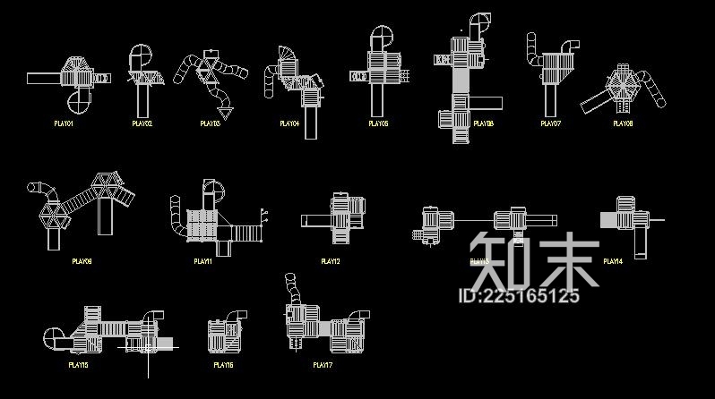 滑梯图块施工图下载【ID:225165125】