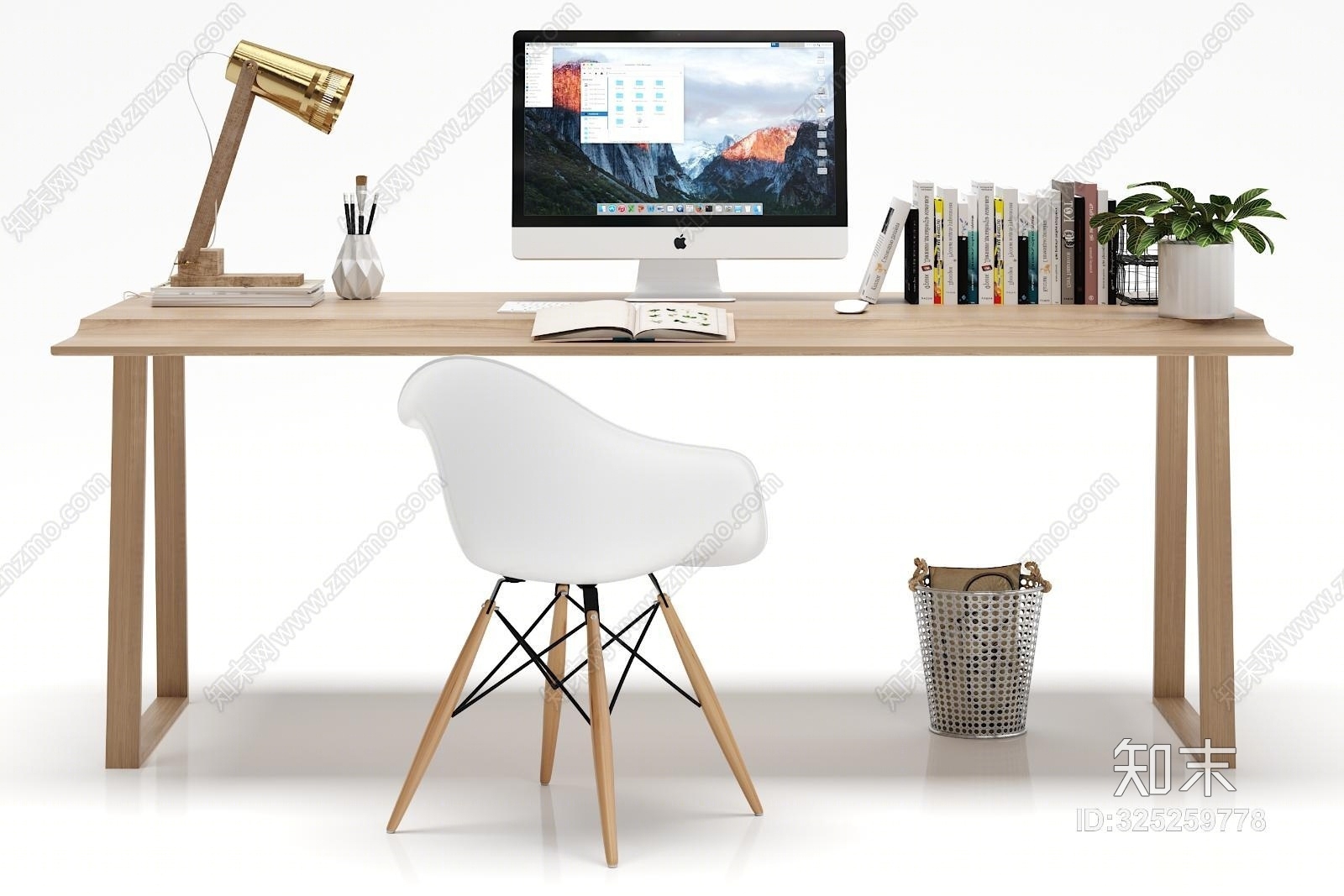 北欧书桌椅子3D模型下载【ID:325259778】