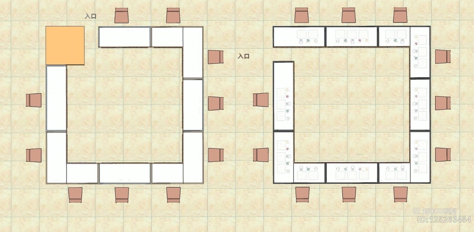 现代珠宝店SU模型下载【ID:125263484】