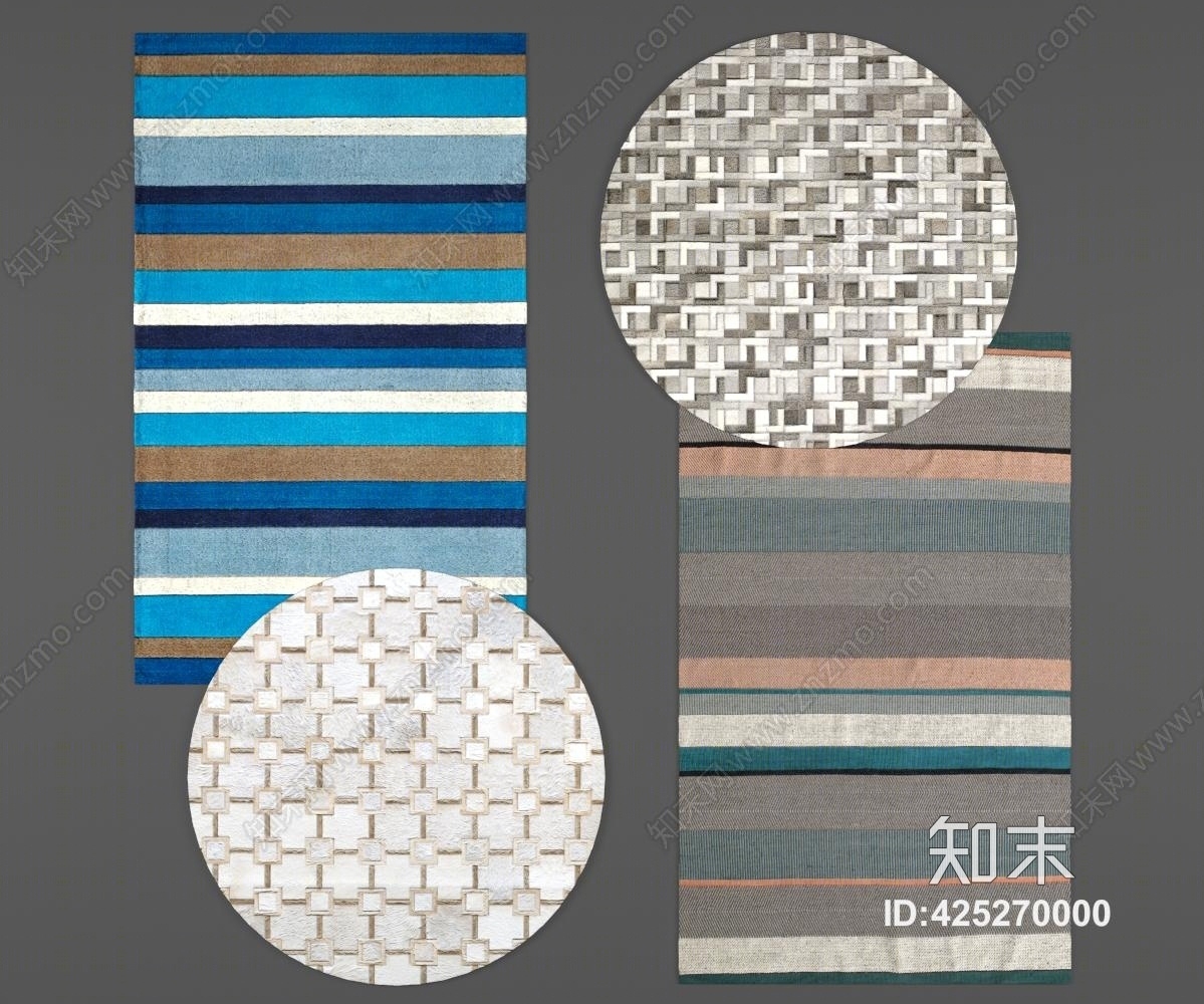 现代地毯组合模型3D模型下载【ID:425270000】